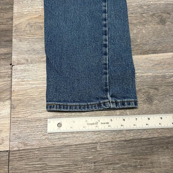 Levis 505 Dark Wash Faded Blue Mens 31x30‎ Regular Straight Denim Jeans Red Tab - Picture 12 of 13